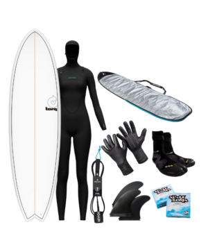 Winter Surf Pack Women – 6,6ft Surfboard + Winter Wetsuit 6/5/4mm